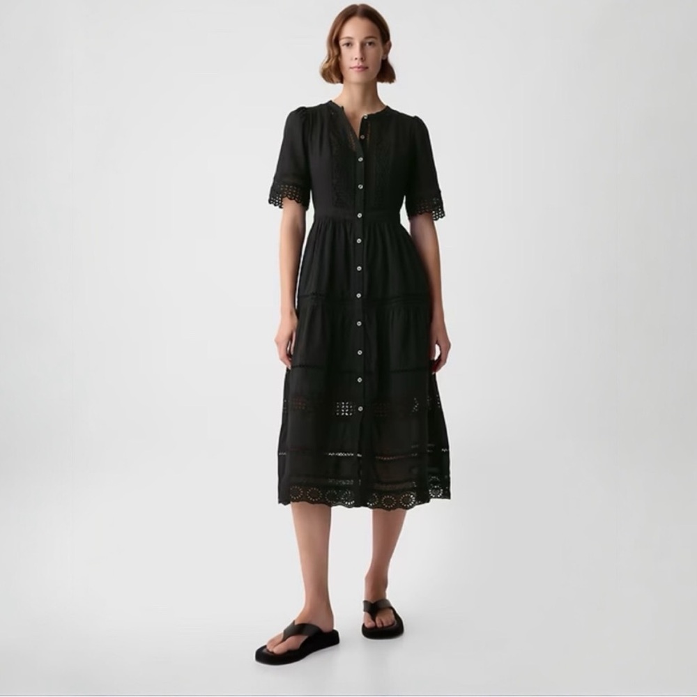 GAP lace midi black beach dress  size small | Doen inspired